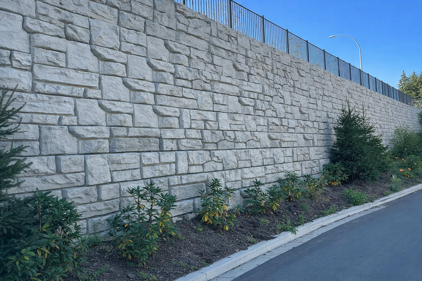 Concrete retaining walls